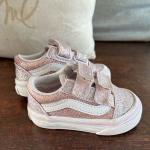 Baby Vans Sneakers, sparkle pink, size 3.0